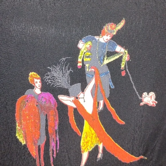 VINTAGE DOROTHY SCHOELEN RAYON CREPE MAXI DRESS - Picture 6 of 10